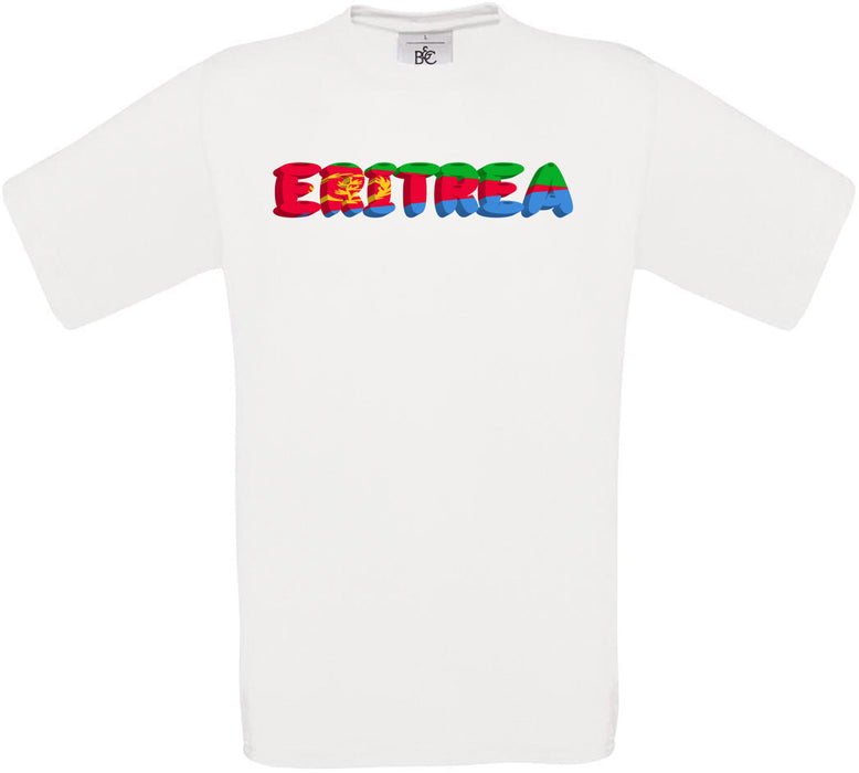Eritrea Country Name Flag Crew Neck T-Shirt