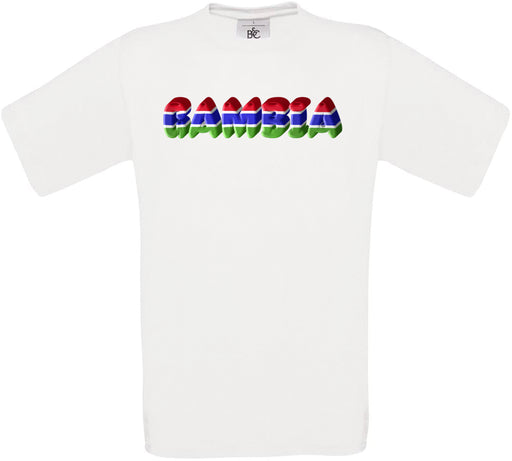 Gambia Country Name Flag Crew Neck T-Shirt