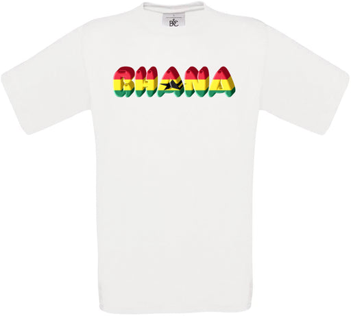 Ghana Country Name Flag Crew Neck T-Shirt