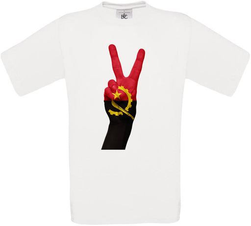 Angola Two Fingers Flag Crew Neck T-Shirt